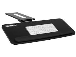 The tray has an elegant look and fits entirely under a desk surface, which is handy for people working at home. Mount It Adjustable Under Desk Keyboard Tray Ergonomic Computer Keyboard And Mouse Platform With Wrist Rest Pad Newegg Com