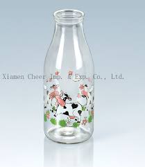 China 1000ml Glass Printing Milk Bottle