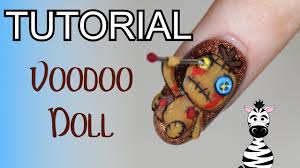 3d voodoo doll acrylic nail art