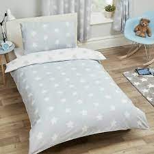Grey White Stars Junior Cot Bed Size
