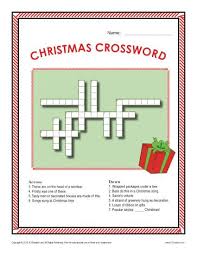 christmas crossword worksheet for