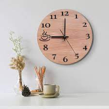 Coffee Lover Wood Wall Clock Large Wall