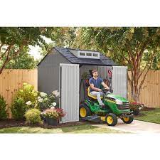 7 ft d gray plastic shed 2145548