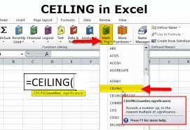 ceiling in excel formula exles