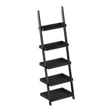 5 Shelf Ladder Bookcase Leaning Shelves