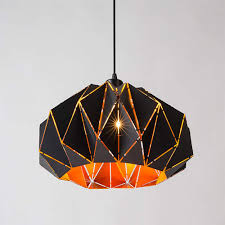Black Metal Geometric Pendant Light Polyhedron Chandelier Adjustable Chain Diamond Ceiling Lighting For Kitchen Dining Room Bedroom Cafe Bar
