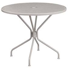 Steel Flower Print Patio Dining Table