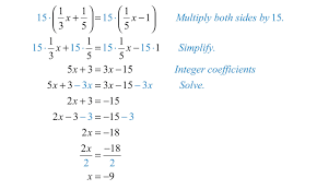 Name the two ways to solve equations with a variable and two fractions. Solving Linear Equations Part Ii