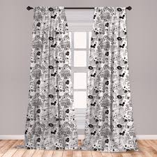 Eclipse curtains offer a unique blend of fashion and function for any home decor. East Urban Home Ambesonne Black And White Window Curtains Punk Teenage Pattern Cassette Keyboard Ghost Heart And Boombox Doodle Lightweight Decorative Panels Set Of 2 With Rod Pocket 56 X 95 Black White Wayfair
