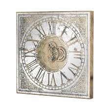 Large Mirrored Square Framed Clock With