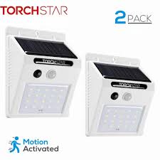 Torchstar 20 Led Outdoor Led Solar Motion Sensor Lights Wireless Outdoor Solar Security Lights White 2 Pack Walmart Com Walmart Com