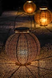 antique brass moroccan solar lantern