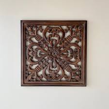 Wooden Wall Panel Carved 19x19 Inch