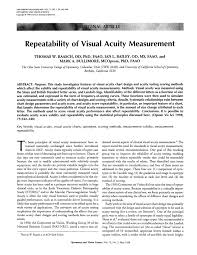 Pdf Repeatability Of Visual Acuity Measurement