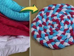 recycle old towels into a diy bath mat