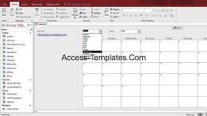 Microsoft Access Calendar Template Access Calendar Form Template