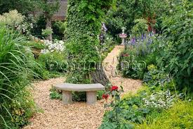Image Small Stone Bench In A Perennial