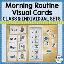 morning routine visual cards for the