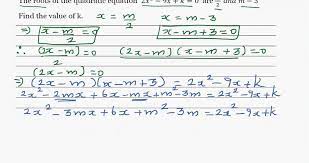 K Of A Quadratic Equation Ncea Level