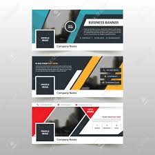 Red Blue Yellow Corporate Business Banner Template Horizontal