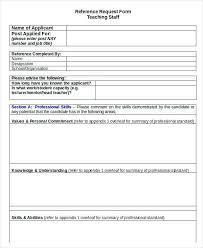 Character Reference Form Template Complete 395111728249 Employee