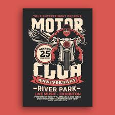 Motorcycle Club Event Poster Template For Free Download On