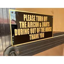 turn off the aircon signage with