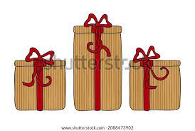 Set Gift Boxes Hand Drawn Vector Stock Vector 2088473902 gambar png