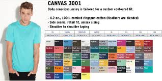 Bella Canvas 3001 Color Chart Related Keywords Suggestions