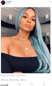 I want baby blue hair. Ciara Shows Off Her New Baby Blue Hair In An Off The Shoulder Top In Sizzling New Selfie Aktuelle Boulevard Nachrichten Und Fotogalerien Zu Stars Sternchen