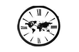 45cm Round Wall Clock With World Design