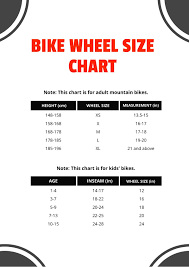 free bike wheel size chart