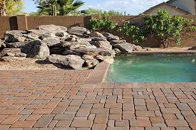 Desert Backyard Turf Patio Pavers