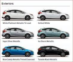ford focus paint chart