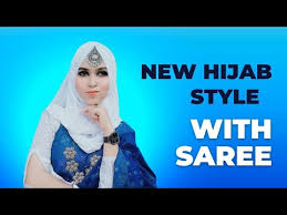 saree wearing new style with hijab