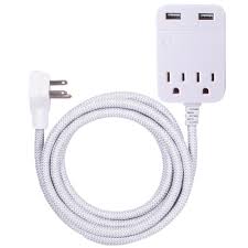 Average rating:4.7out of5stars, based on89reviews89ratings. Ge 10 Ft 2 Outlet 2 Usb Designer Extension Cord Surge Protector In Gray White 38432 The Home Depot Extension Cord Surge Protector Usb