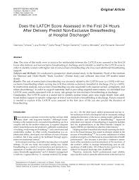 Pdf Does The Latch Score Assessed In The First 24 Hours