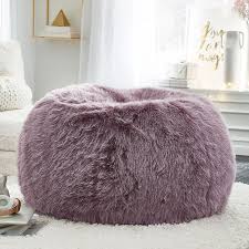 Feathery Faux Fur Fig Bean Bag Chair