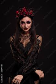 black widow wreath of roses makeup