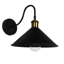 Black Metal Wall Sconce With Bell Shade
