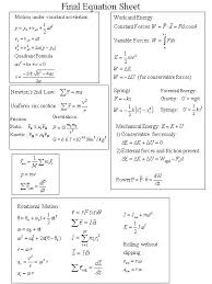 how and why to use the equation sheet