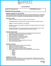 Banquet Server Resume Examples Magdalene Project Org