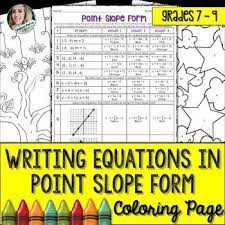 Writing Equations In Point Slope Form