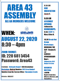 Topic discussion meetings are meetings where the chairperson will introduce a topic and then for the duration of the meeting, everyone will share about some groups choose to focus on the 12 and 12, while others will read, as bill sees it. Area 43 Assembly Alcoholics Anonymous Nh
