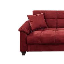 benjara red microfiber adjule sofa