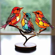 Uk Stained Glass Birds On Branch