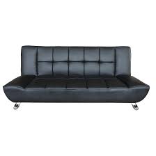 vogue sofa bed black faux leather