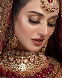 sarah khan wearing hsy bridal wear