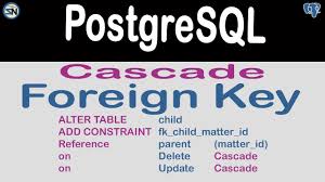 cascade foreign keys in postgresql
