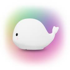 Globe Electric Wally Whale Multicolor Changing Integrated Led Rechargeable Silicone Night Light Lamp White 13119 The Home Depot